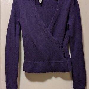 The Limited Women's Angora & Lambs Wool Purple Surplice / Wrap Sweater - Small